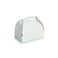 Boîte pâtissière carton blanche avec anse    H1 100mm