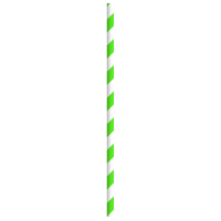 Individually wrapped green stripes paper straw