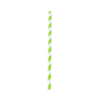 Lime green stripes paper smoothie straw